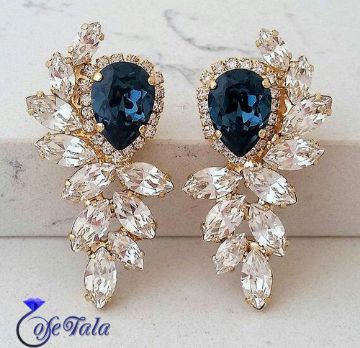 Blue teardrop earrings گوشواره اشک کبود