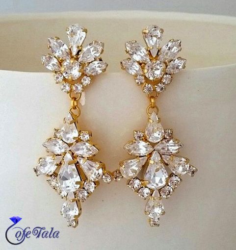 Diamond teardrop earrings گوشواره اشک برلیان