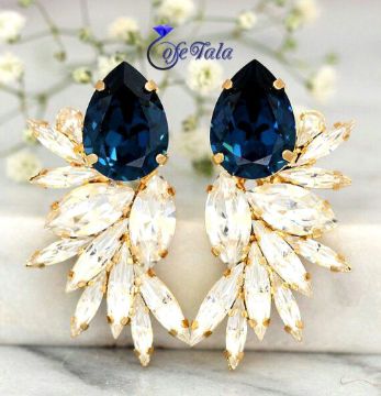 Blue teardrop earrings گوشواره اشک کبود